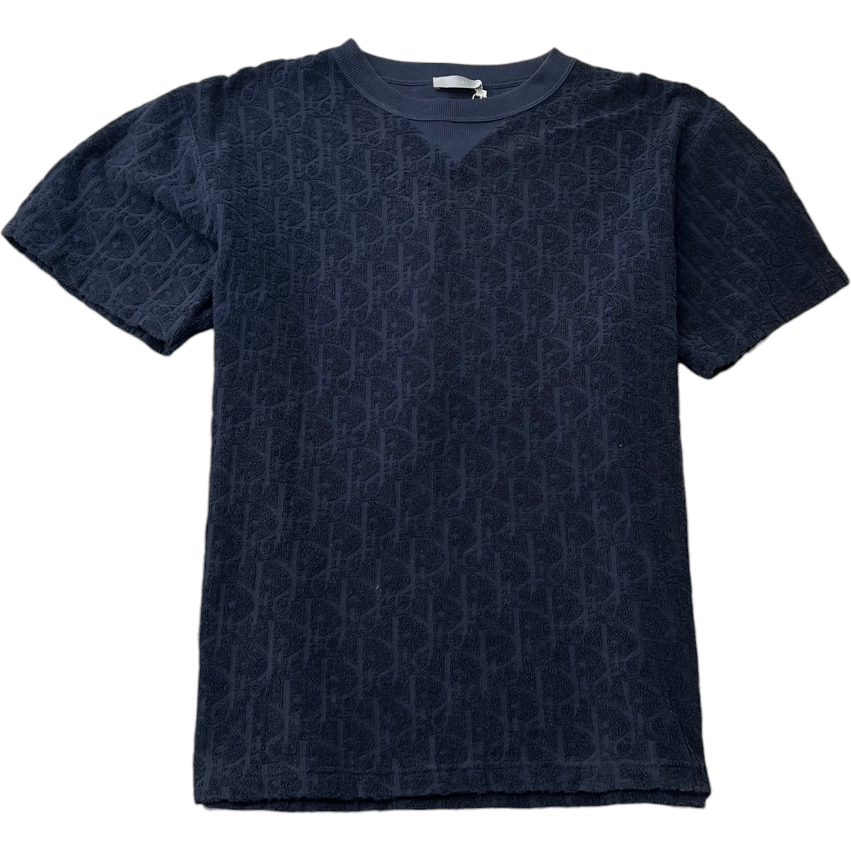 Men's Oblique Towelling T-Shirt Navy Size M - Photo 1