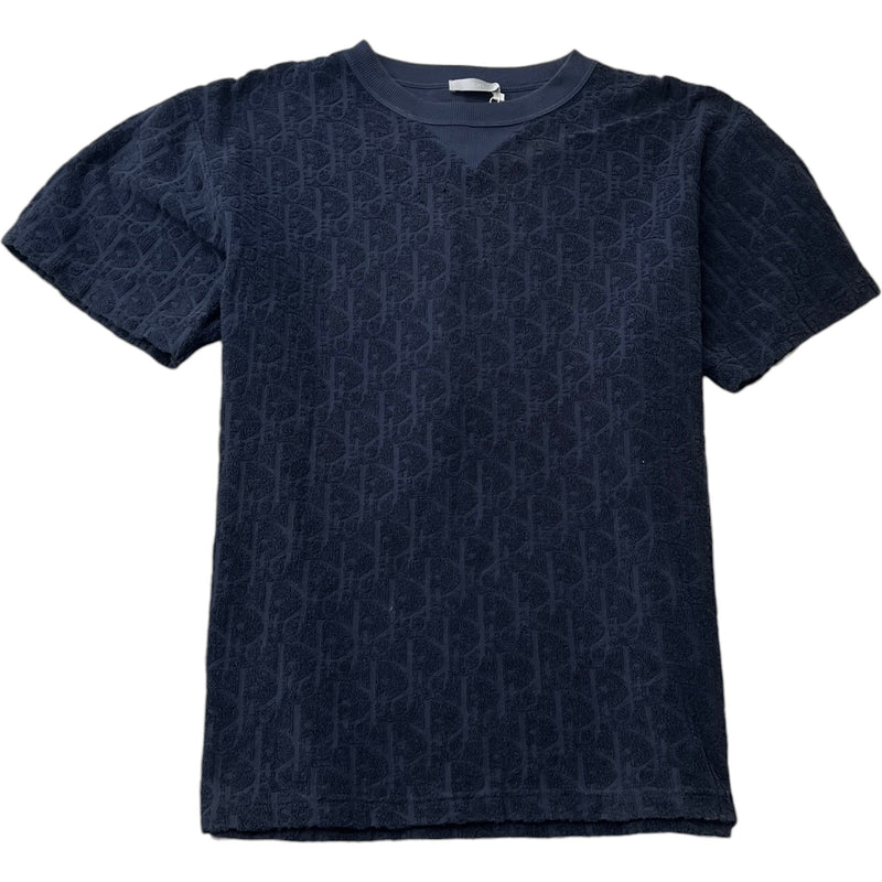 Men's Oblique Towelling T-Shirt Navy Size M