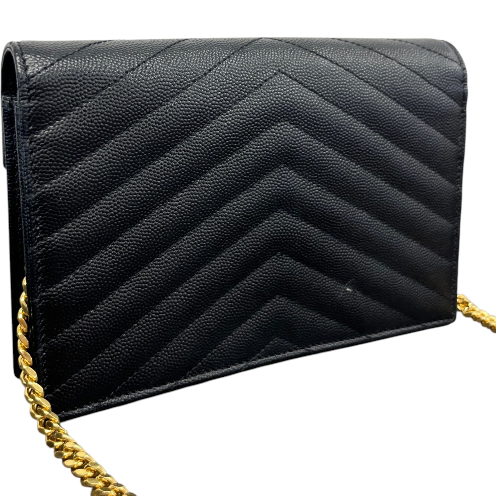 Saint Laurent Women's Cassandre Envelope Wallet On Chain Bag Black - Photo 8
