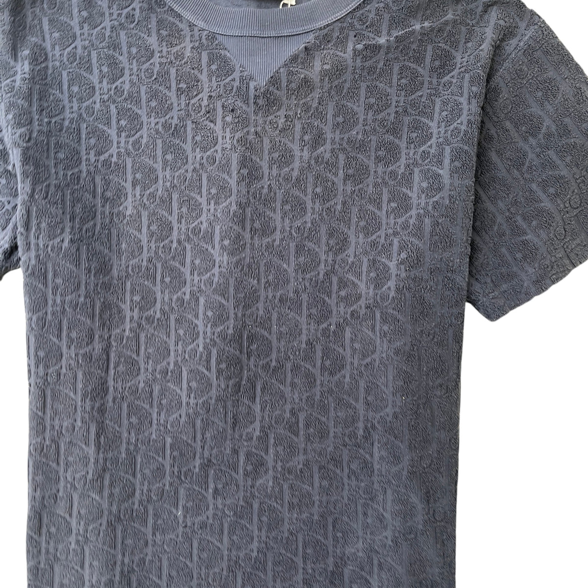 Men's Oblique Towelling T-Shirt Navy Size M - Photo 5
