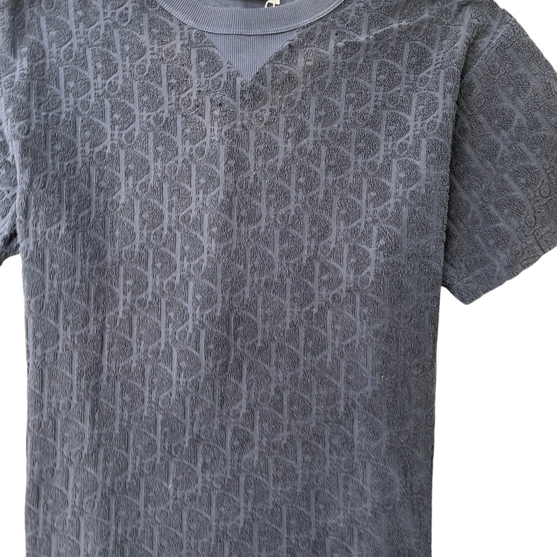 Men's Oblique Towelling T-Shirt Navy Size M