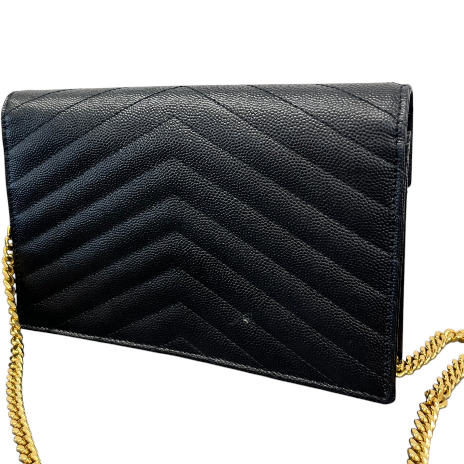 Saint Laurent Women's Cassandre Envelope Wallet On Chain Bag Black - Photo 9