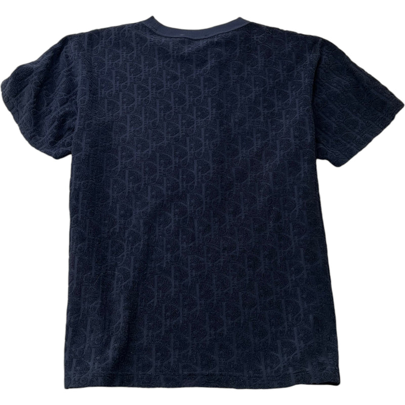 Men's Oblique Towelling T-Shirt Navy Size M
