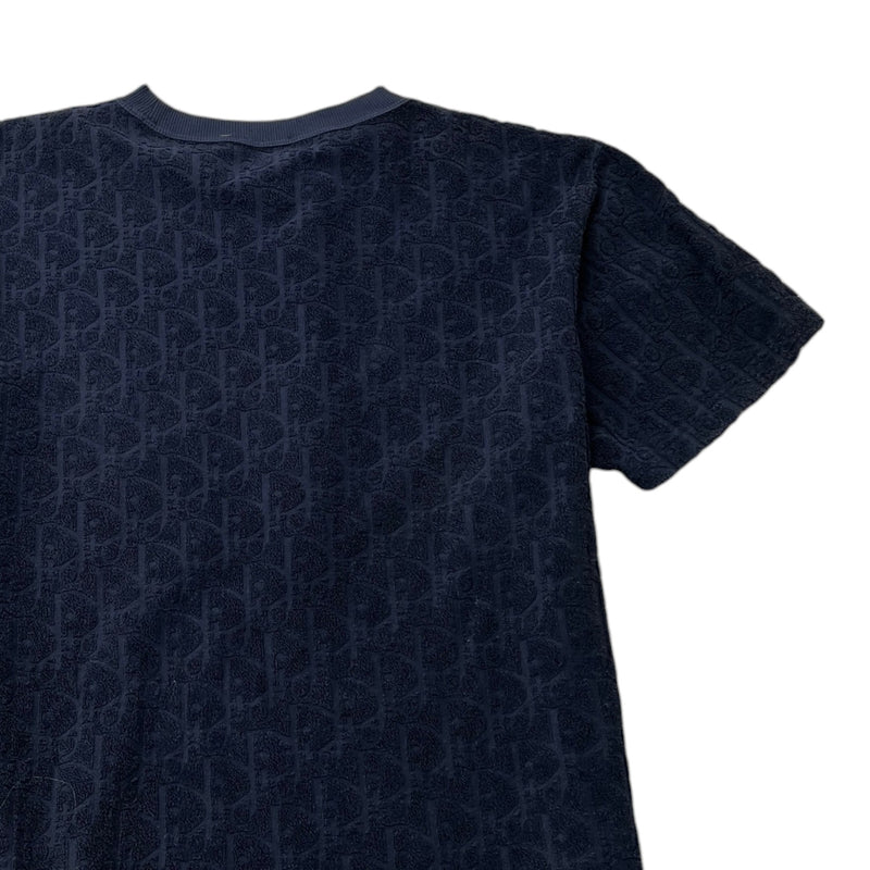 Men's Oblique Towelling T-Shirt Navy Size M