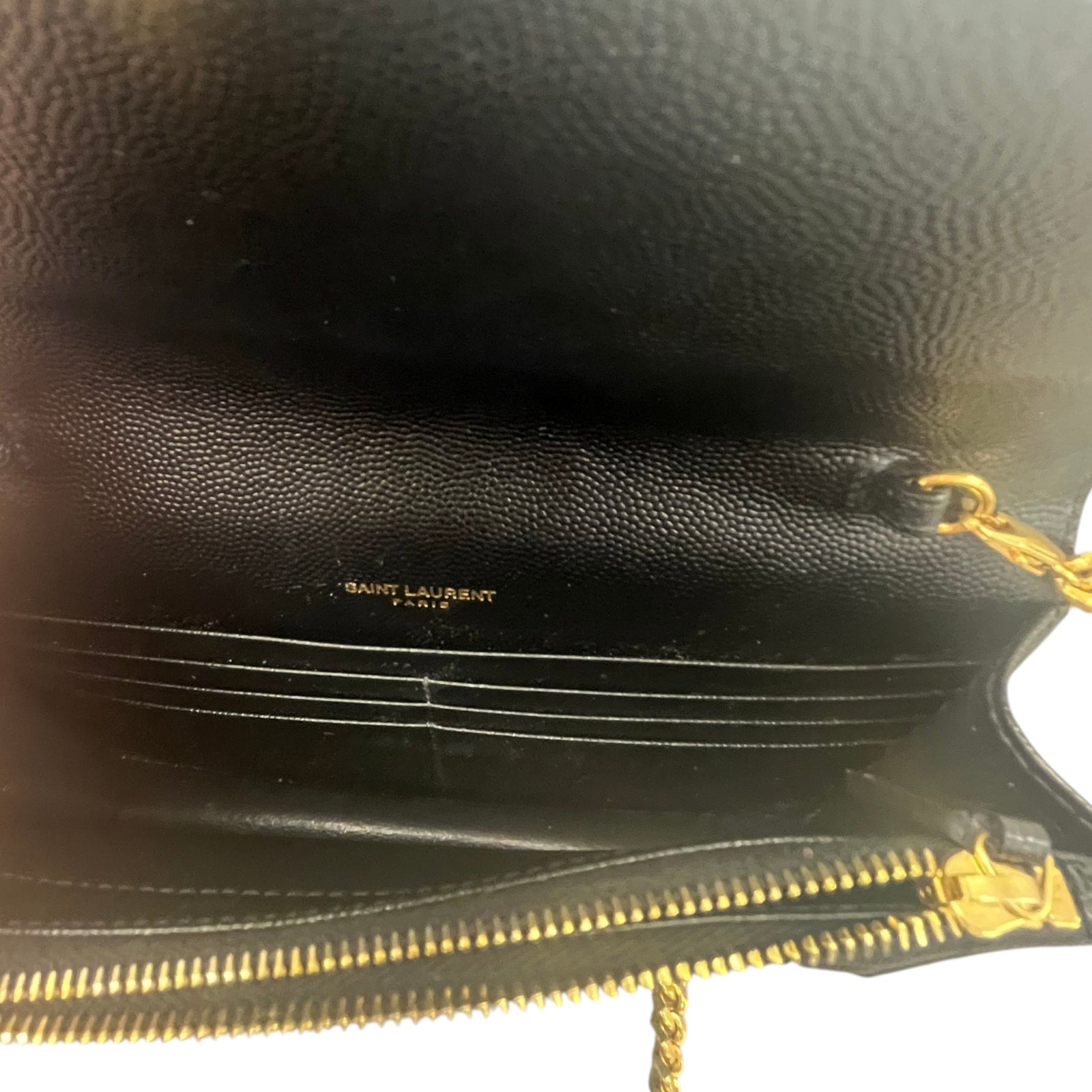 Saint Laurent Women's Cassandre Envelope Wallet On Chain Bag Black - Photo 11