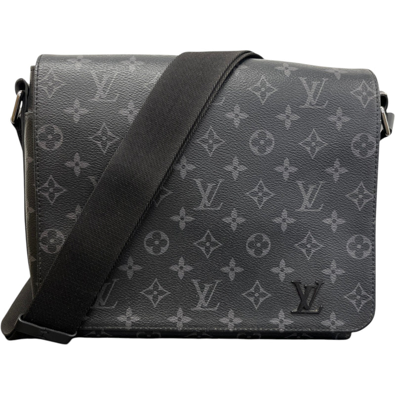 Louis Vuitton Men's Monogram Eclipse District PM Messenger Bag Grey