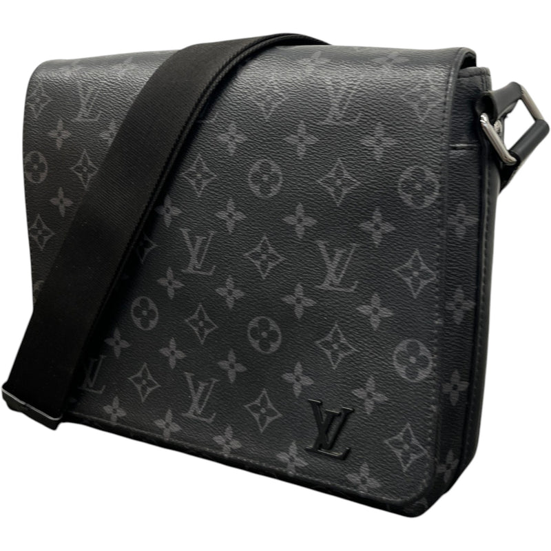 Louis Vuitton Men's Monogram Eclipse District PM Messenger Bag Grey