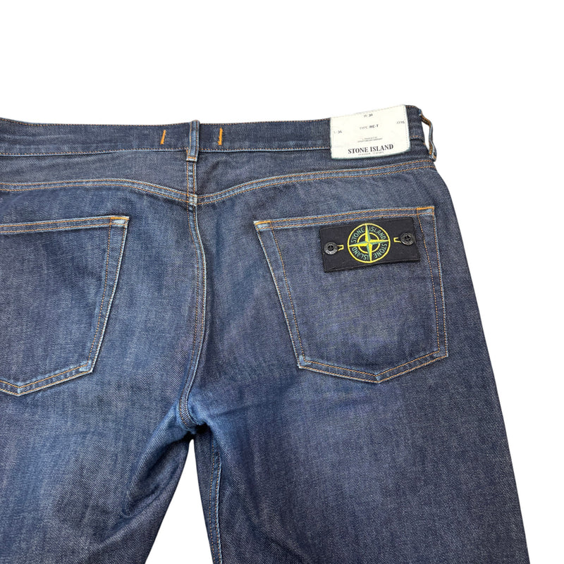 Men's Applique Logo Jeans Navy Size Waist 36"