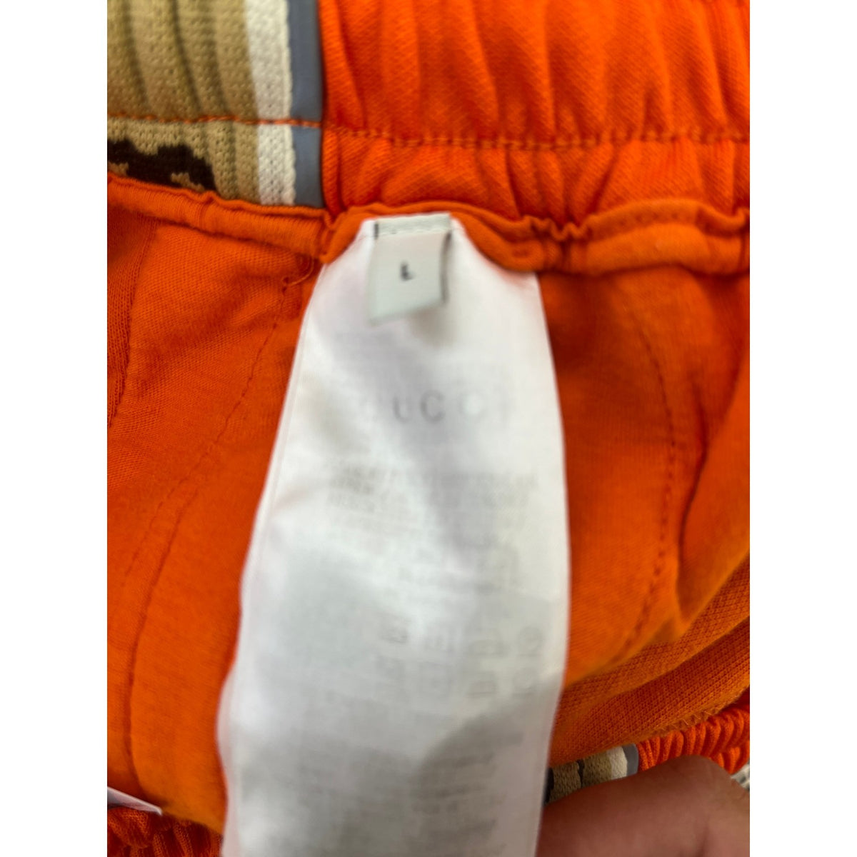 Men's Side Stripe Logo Joggers Orange Size L / W34 - Photo 6