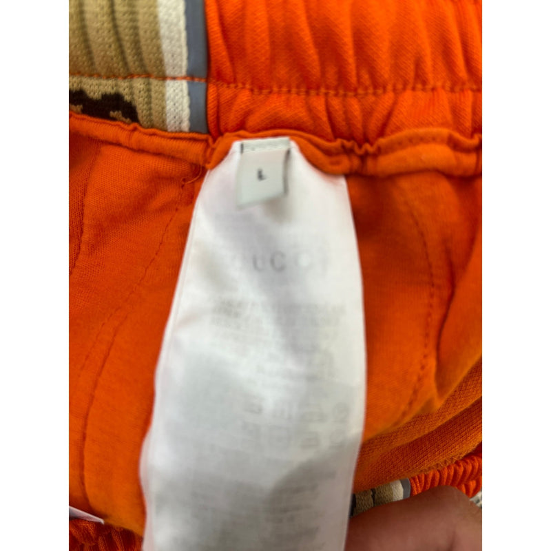 Men's Side Stripe Logo Joggers Orange Size L / W34