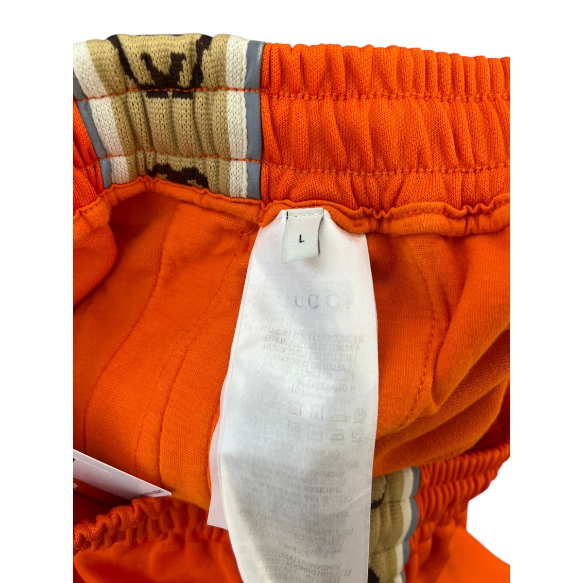 Men's Side Stripe Logo Joggers Orange Size L / W34 - Photo 7