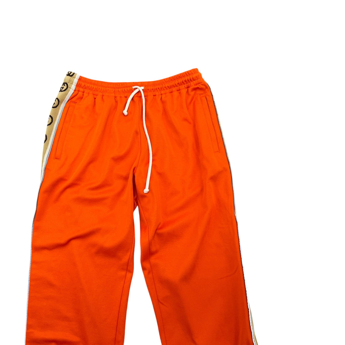 Men's Side Stripe Logo Joggers Orange Size L / W34 - Photo 4