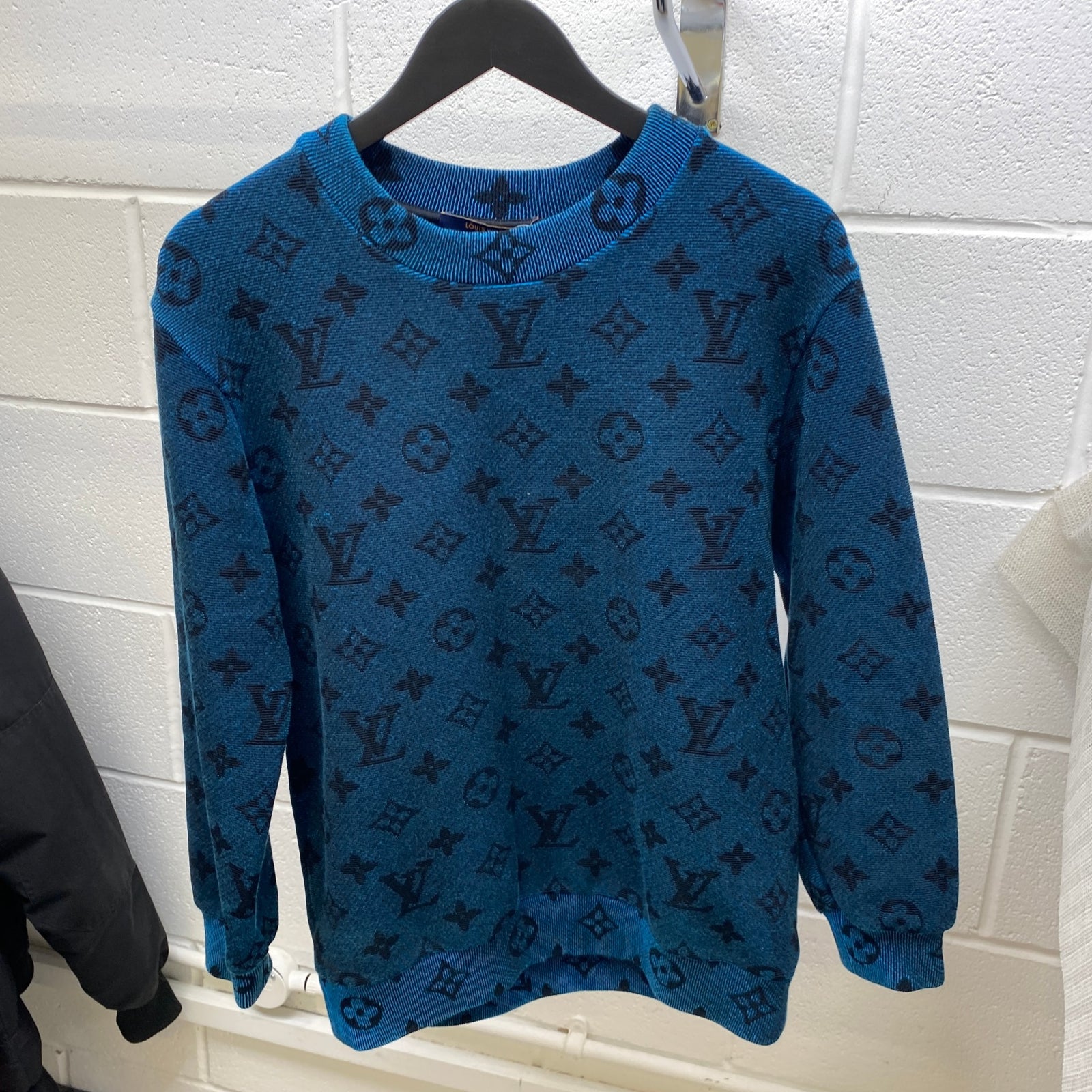 Men's Full Monogram Sweatshirt Navy Size L - Photo 7