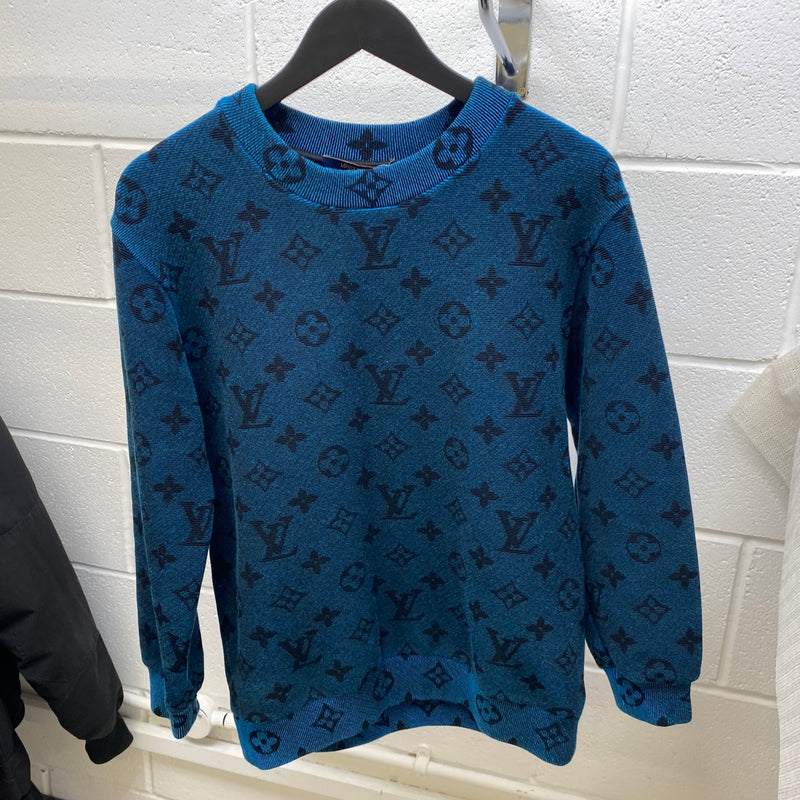 Men's Full Monogram Sweatshirt Navy Size L