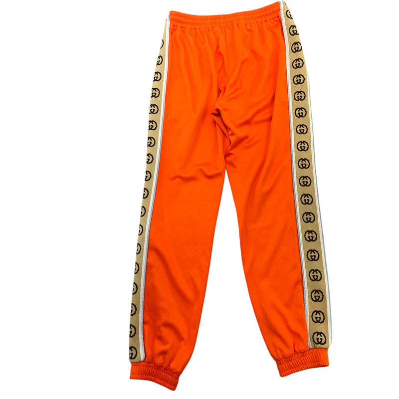Men's Side Stripe Logo Joggers Orange Size L / W34