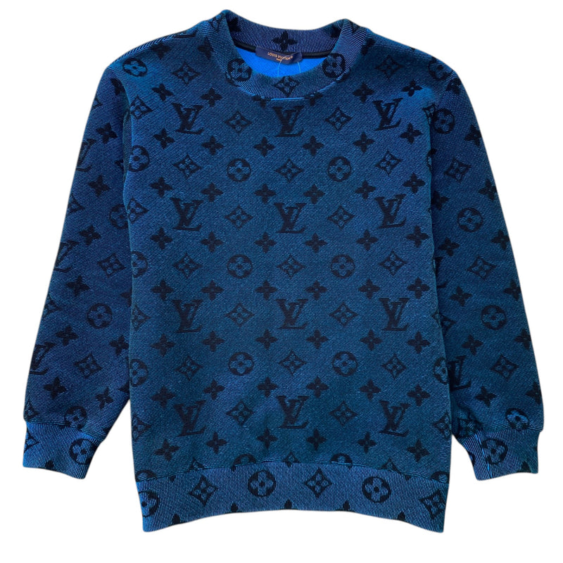 Men's Full Monogram Sweatshirt Navy Size L