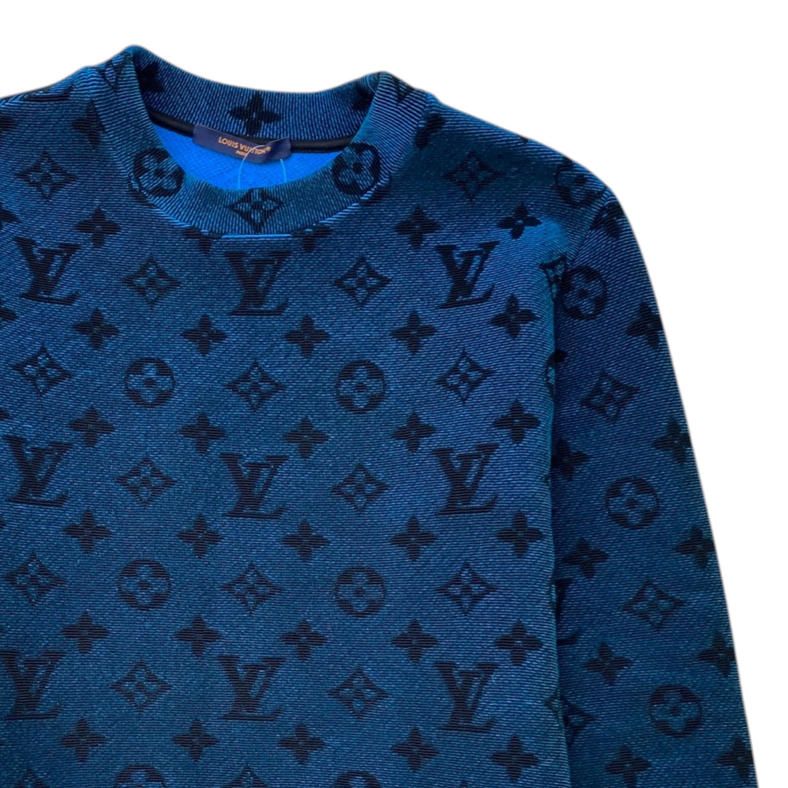 Men's Full Monogram Sweatshirt Navy Size L - Photo 3