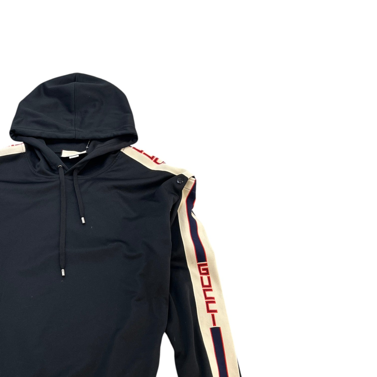 Men's Gg Tape Logo Hoodie Black Size L - Photo 3