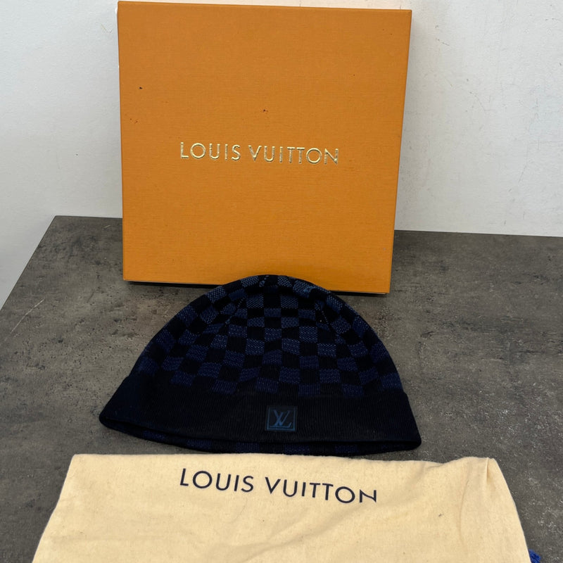 Louis Vuitton Men's Petit Damier Gradient Beanie Hat Navy