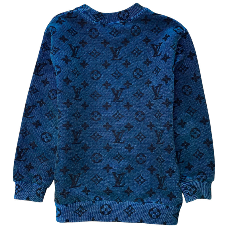 Men's Full Monogram Sweatshirt Navy Size L