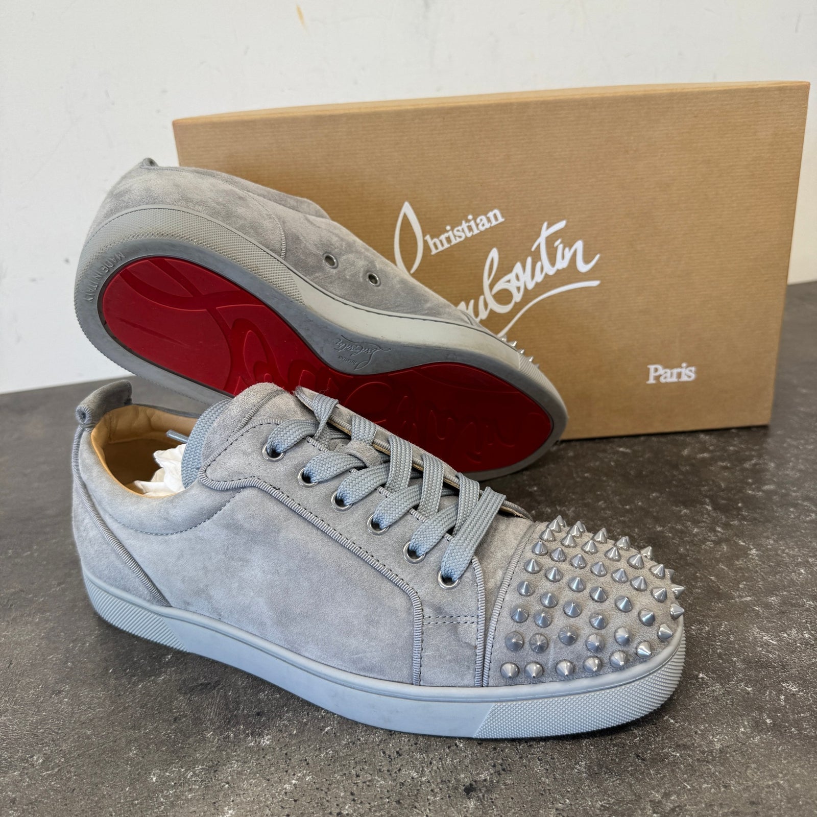 Men's Louis Junior Spikes Low Trainers Grey Size UK 8 / EU 42 - Photo 12