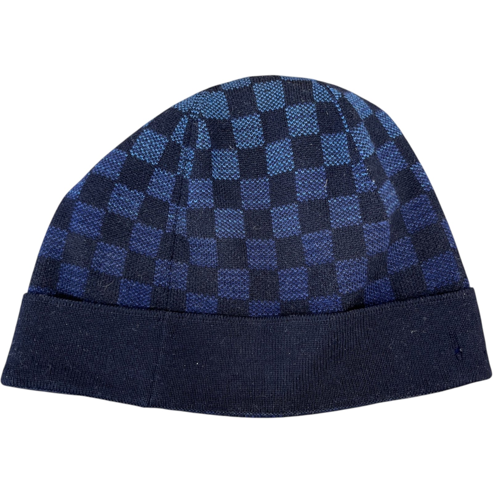 Louis Vuitton Men's Petit Damier Gradient Beanie Hat Navy - Photo 4