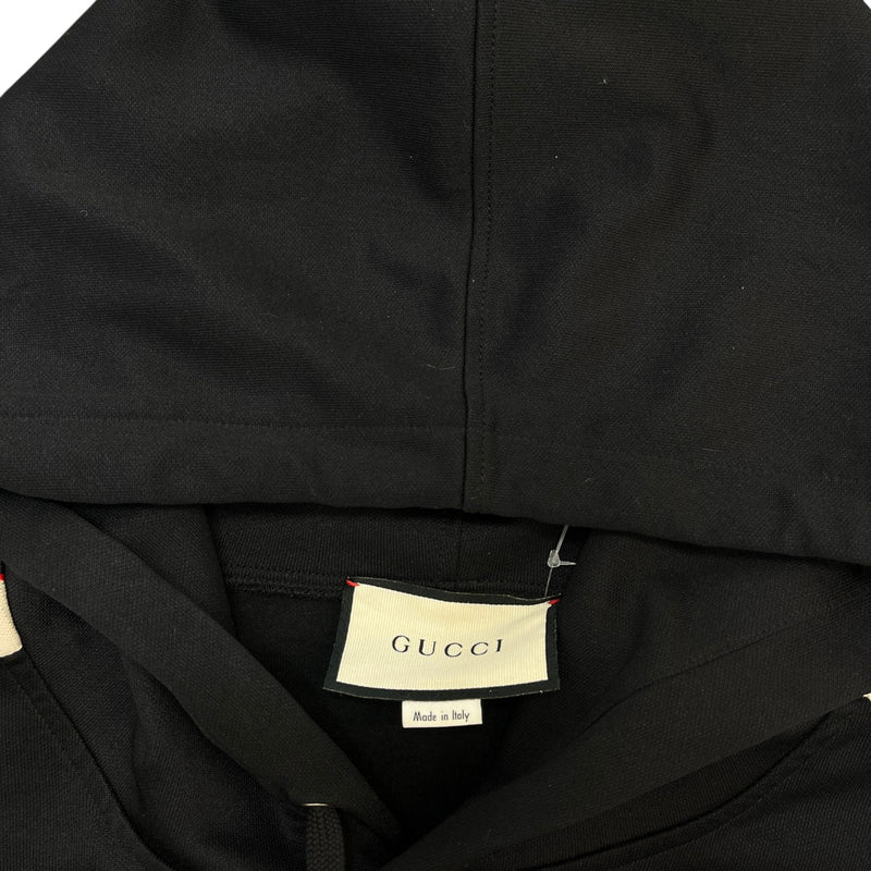 Men's Gg Tape Logo Hoodie Black Size L