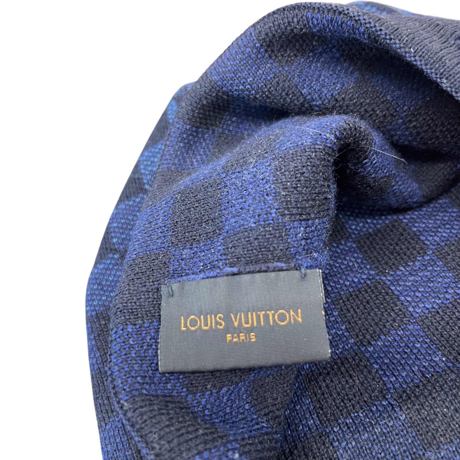 Louis Vuitton Men's Petit Damier Gradient Beanie Hat Navy - Photo 8