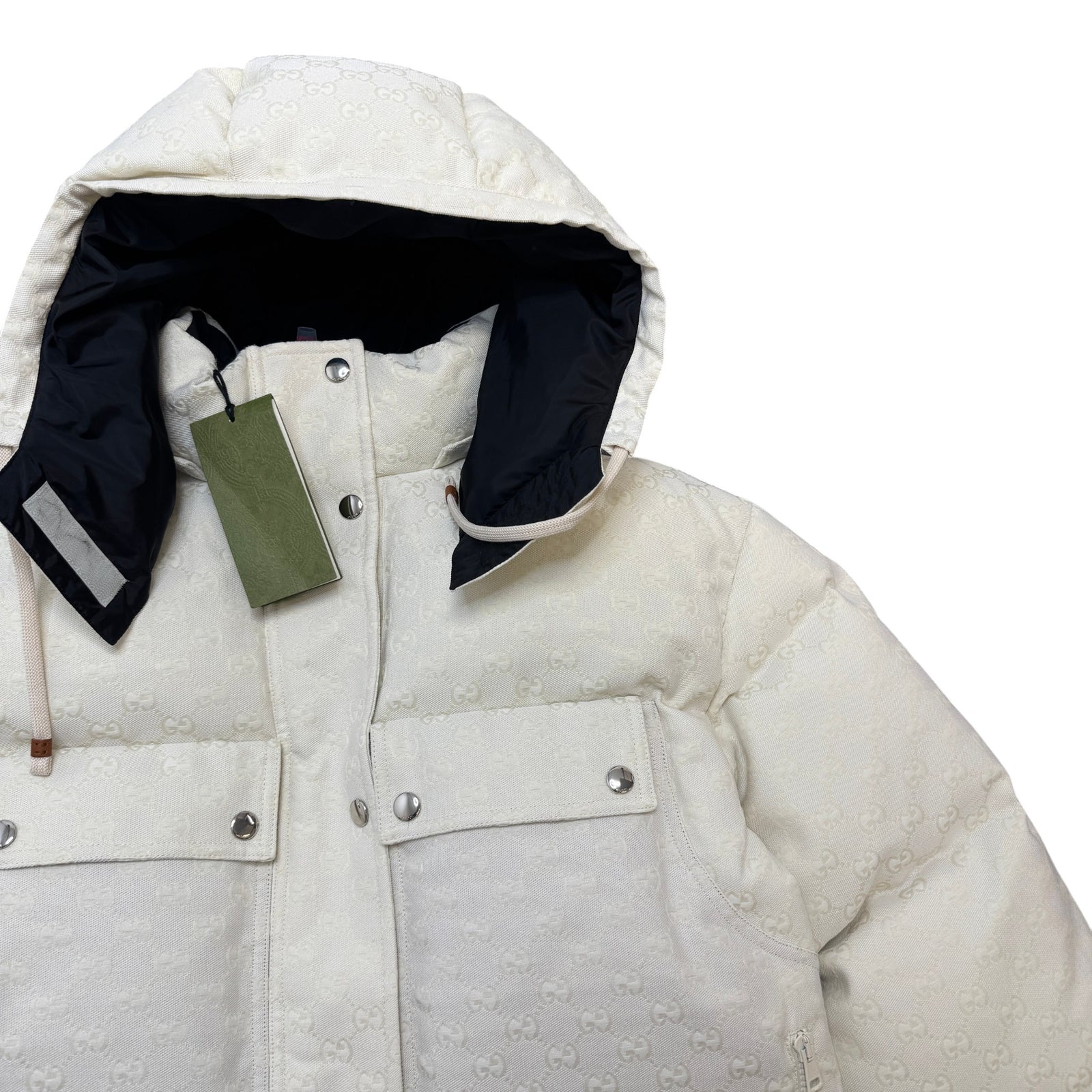 Women's Gg Supreme Bomber Down Jacket Cream Size IT 42 / UK 10 - Photo 4