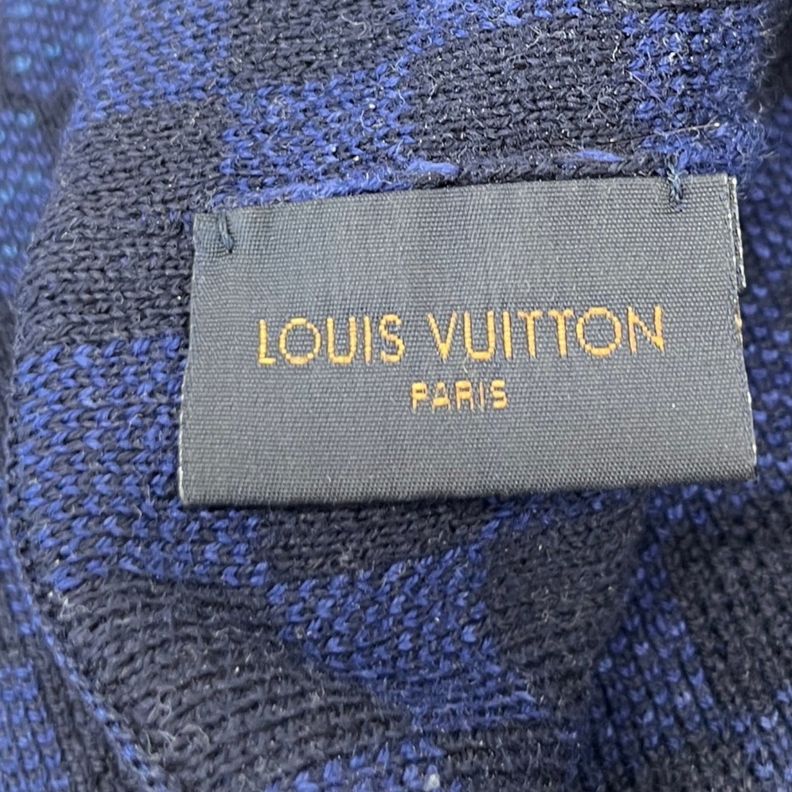 Louis Vuitton Men's Petit Damier Gradient Beanie Hat Navy - Photo 9