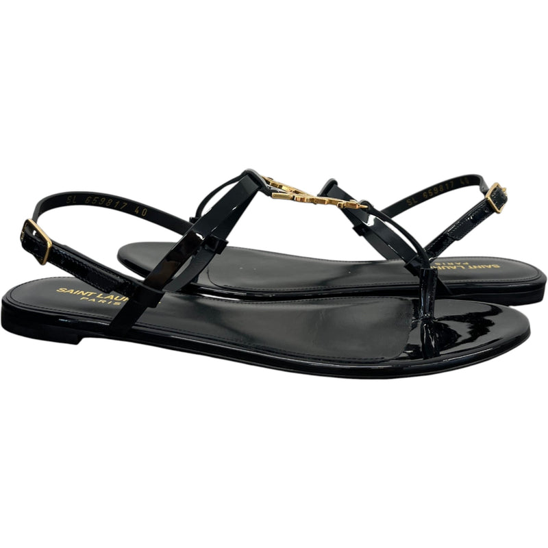 Saint Laurent Women's Cassandra Sandals Black Size 7