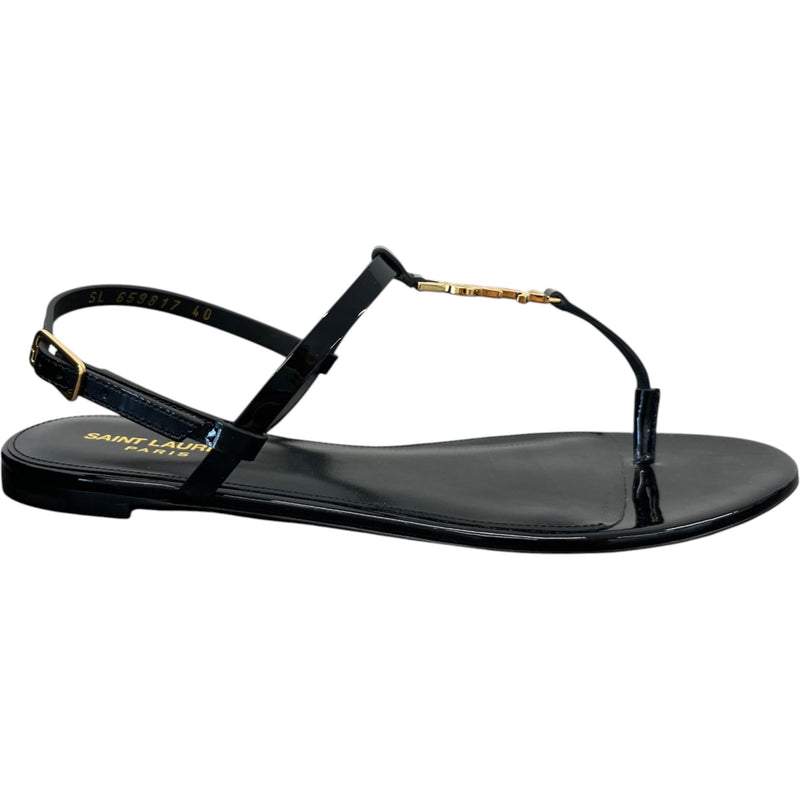 Saint Laurent Women's Cassandra Sandals Black Size 7