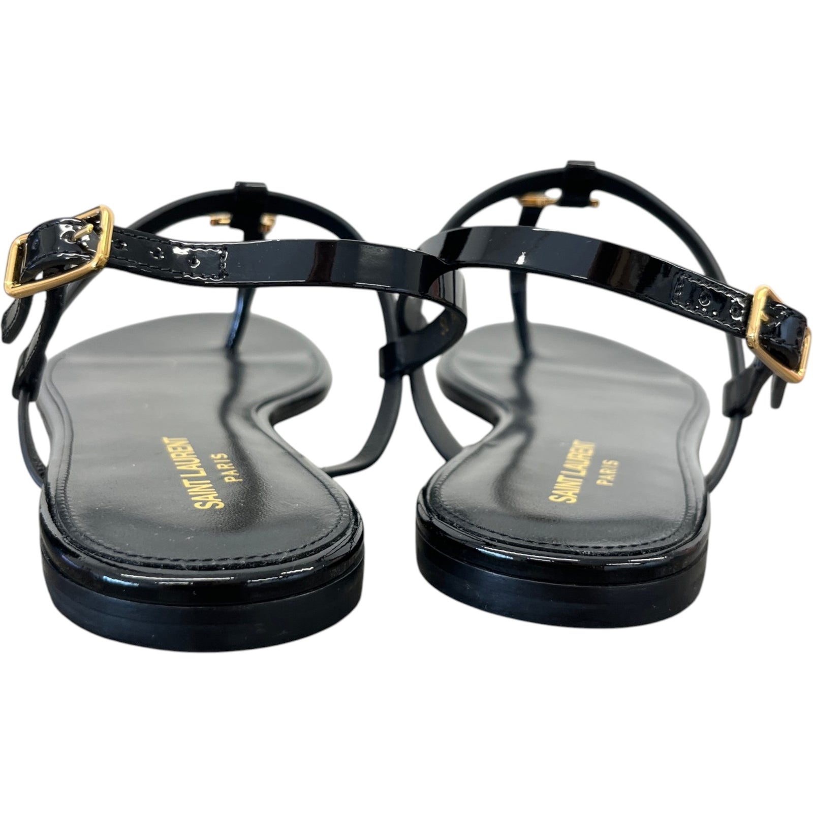 Saint Laurent Women's Cassandra Sandals Black Size 7 - Photo 7