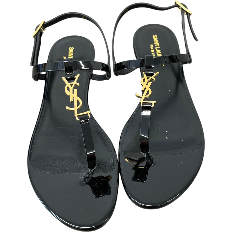 Saint Laurent Women's Cassandra Sandals Black Size 7