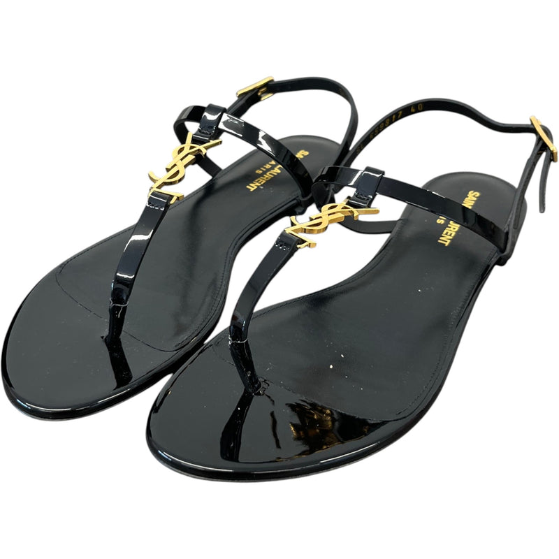 Saint Laurent Women's Cassandra Sandals Black Size 7