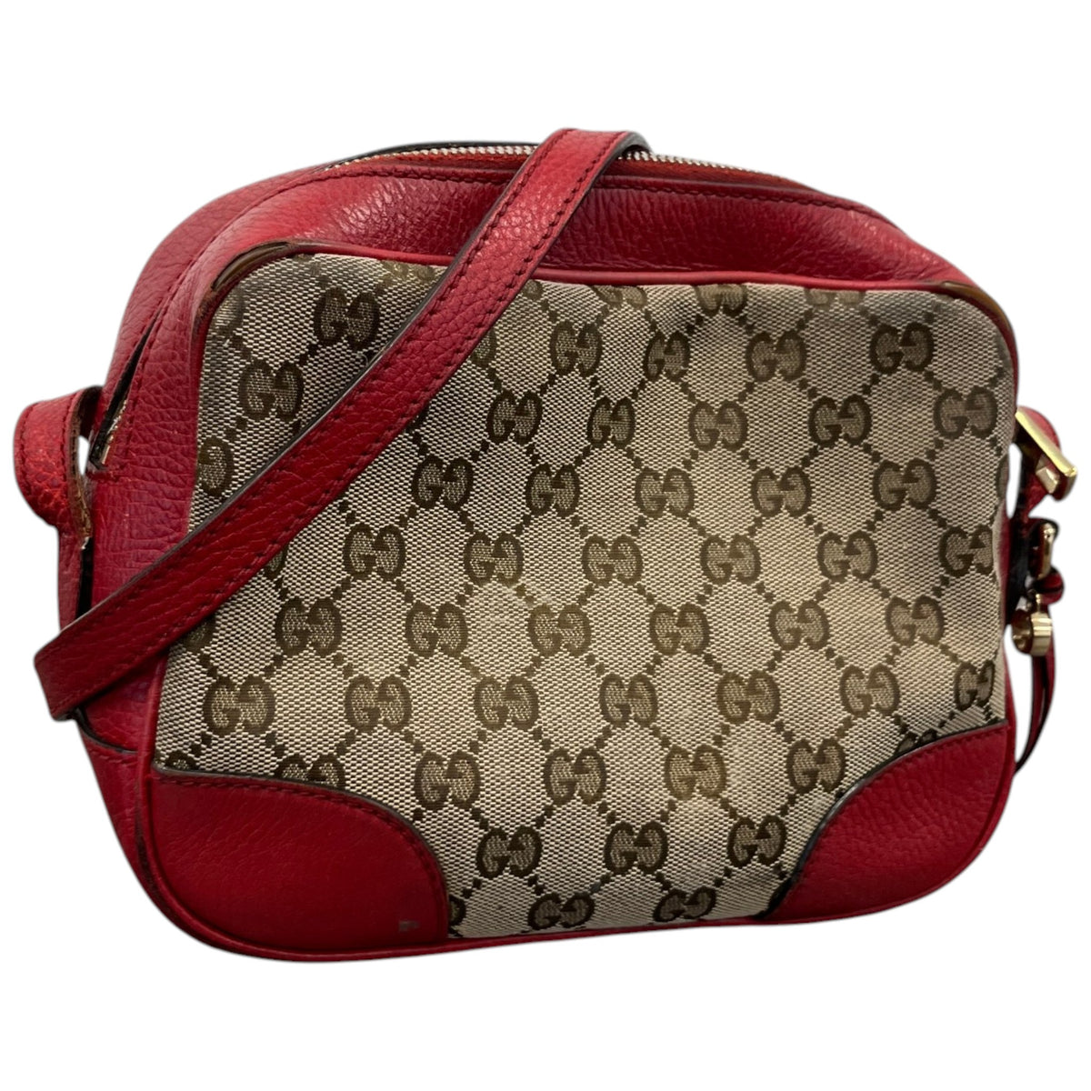 Women's GG Supreme Bree Crossbody Handbag Red - Photo 4