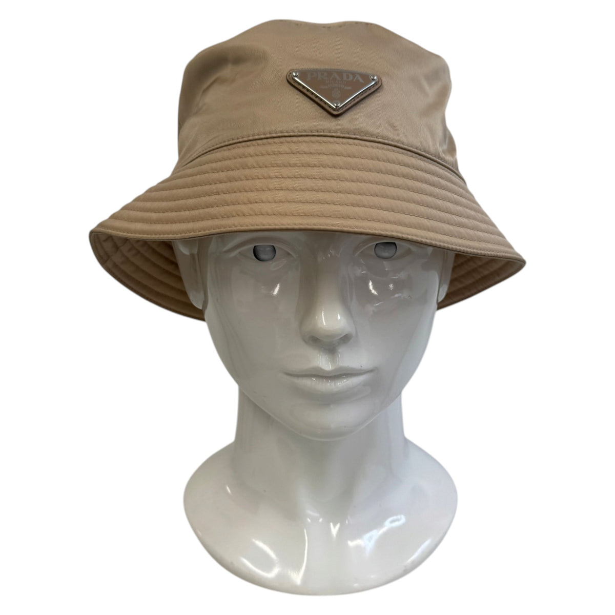 Women's Re-Nylon Plaque Logo Bucket Hat Nude Size S - Photo 2