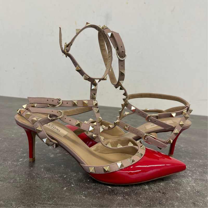 Women's Rockstud Heels Red Size UK 6.5 / EU 39.5