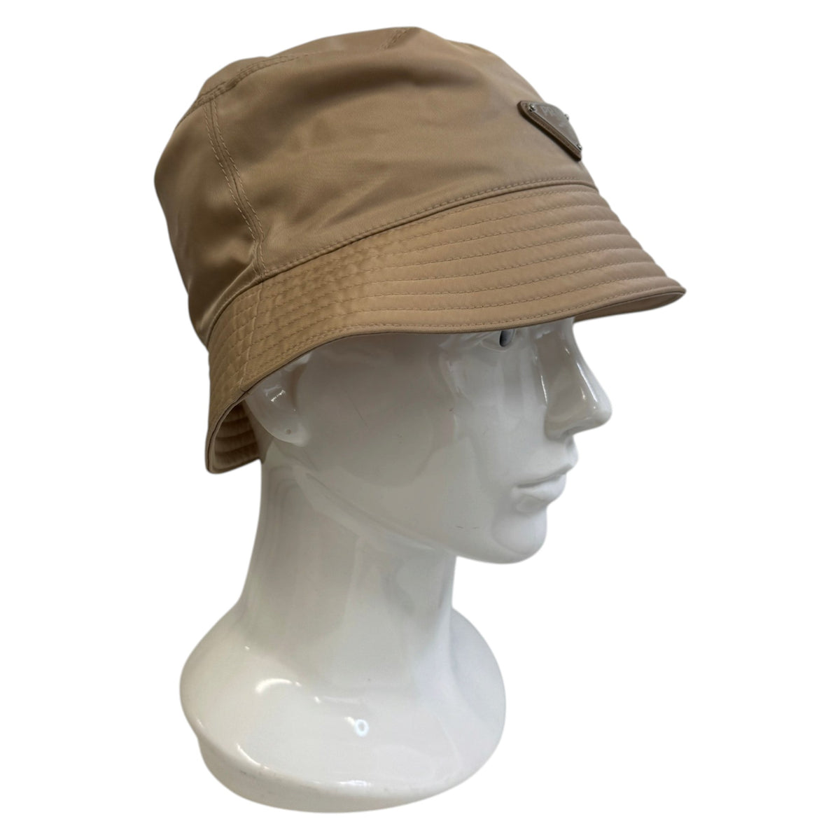 Women's Re-Nylon Plaque Logo Bucket Hat Nude Size S - Photo 3