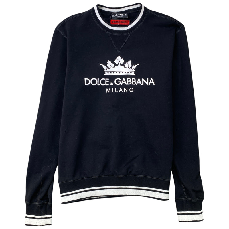 Men's Logo Print Sweatshirt Black Size M
