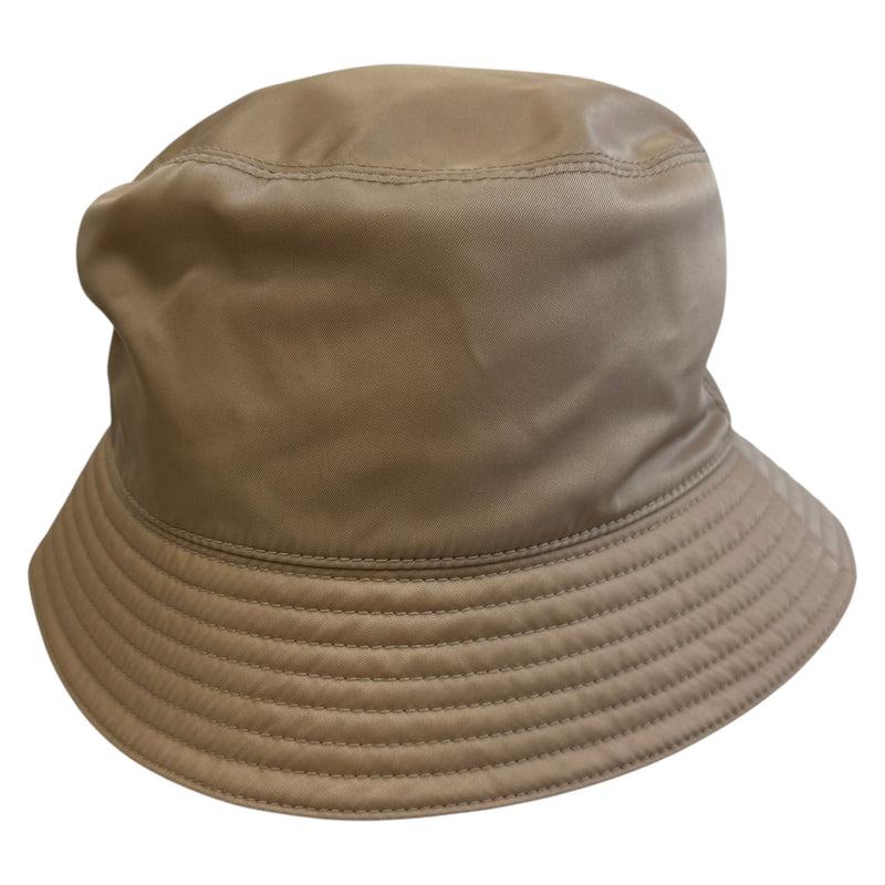 Women's Re-Nylon Plaque Logo Bucket Hat Nude Size S