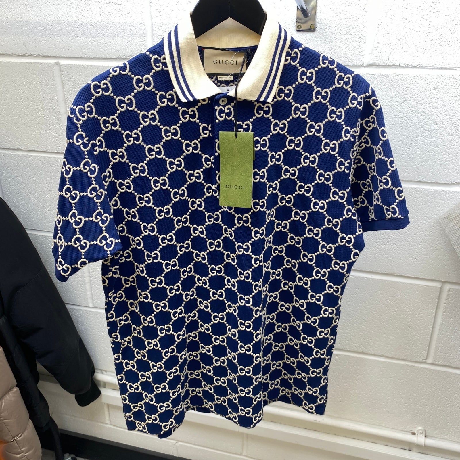 Men's GG Supreme Polo Shirt Navy Size S - Photo 6