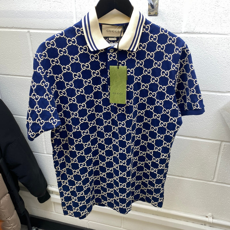 Men's GG Supreme Polo Shirt Navy Size S