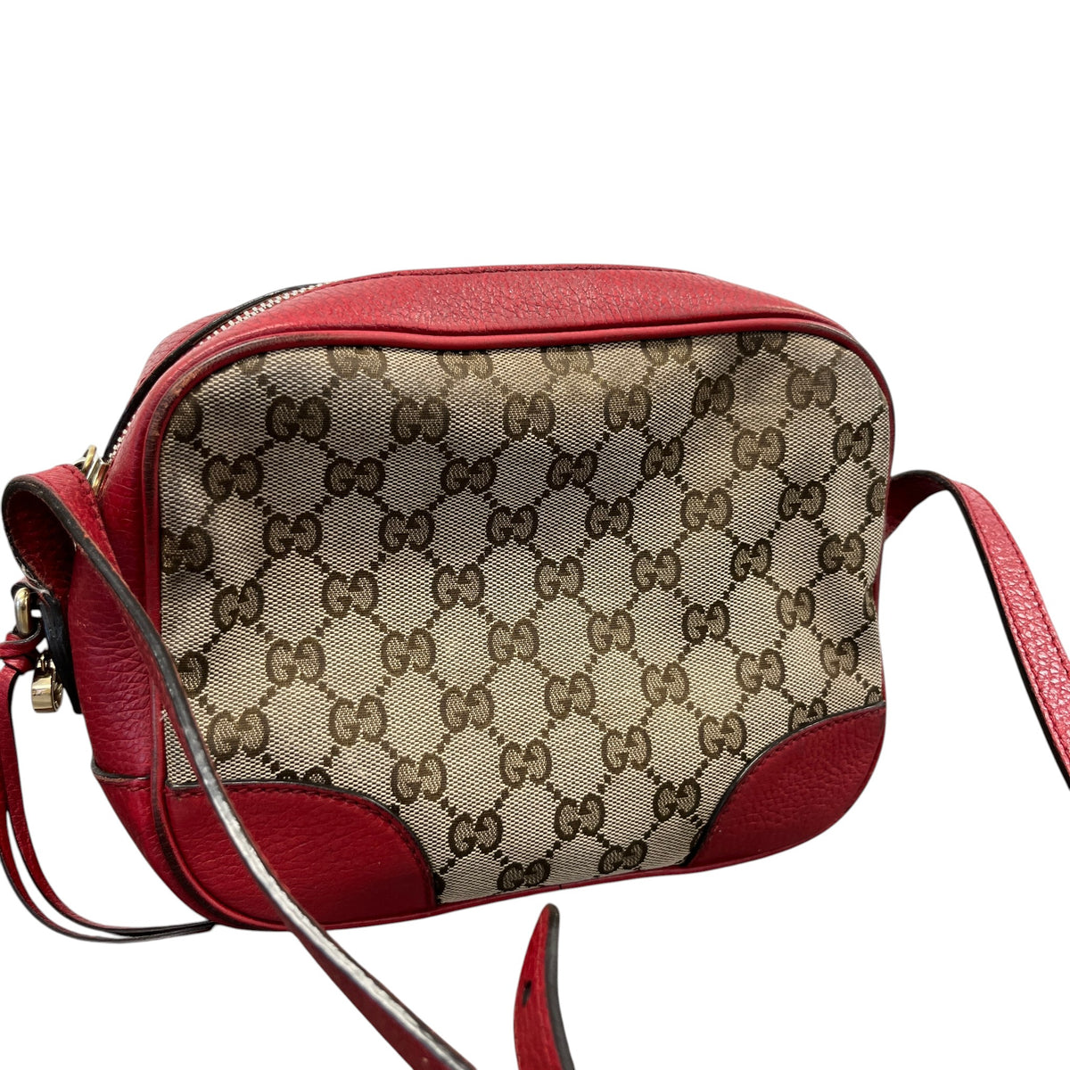 Women's GG Supreme Bree Crossbody Handbag Red - Photo 9