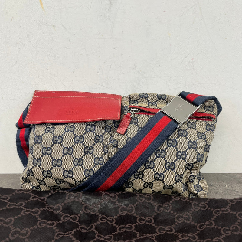 Women's GG Supreme Double Pocket Belt Bag Beige