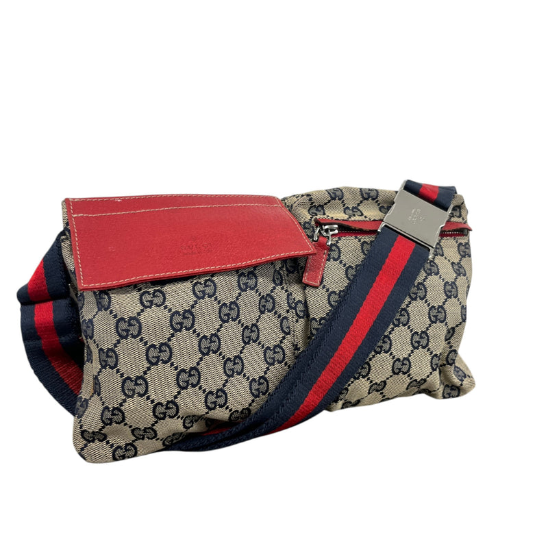 Women's GG Supreme Double Pocket Belt Bag Beige