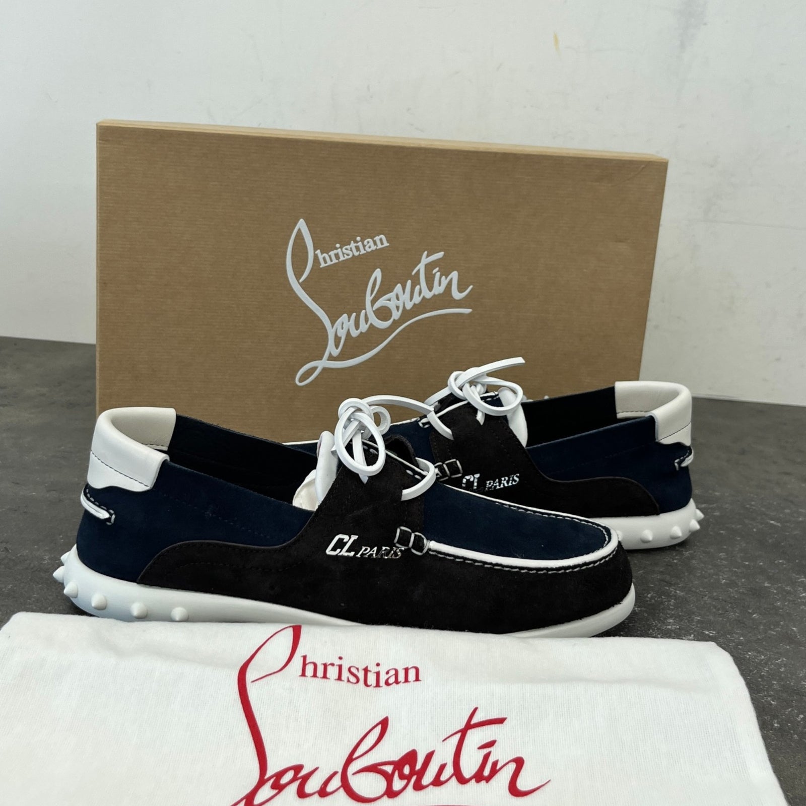 Christian Louboutin Men's Geromoc Flat Loafers Navy Size 6.5 - Photo 12