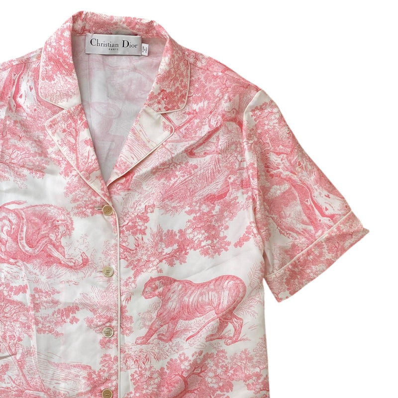 Women's Dioriviera Chez Moi Shirt & Shorts Co-ord Full Tracksuit Pink Size L / UK 12