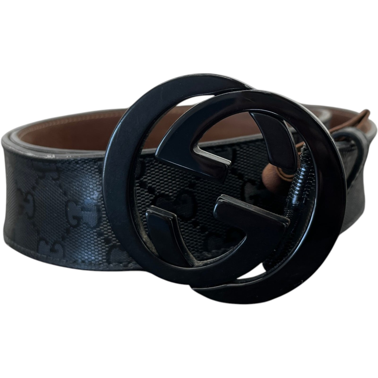 Gucci Men's Interlocking G Belt Black Size 40" - Photo 1