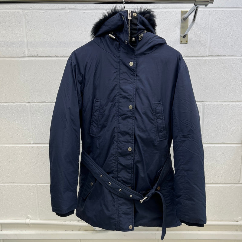 Women's Belted Down Jacket Navy Size 3 / UK 14
